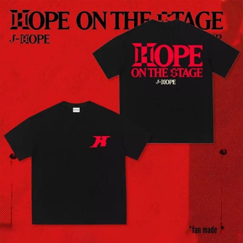 

J-Hope Hope On The Stage Tour Tshirts Graphic Print T-shirts Men Women Fashion Hip Hop Cotton Tshirt Casual Short Sleeve T Shirt S чёрный