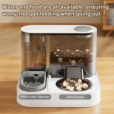 Automatic Cat Feeder And Water Dispenser 2 In 1 Electric Pet Waterer And Food Feeder Set for Indoor Small Cats Dogs