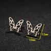 Women's Stainless Steel Angel Wing Butterfly Earrings – Cute Small Insect Design
