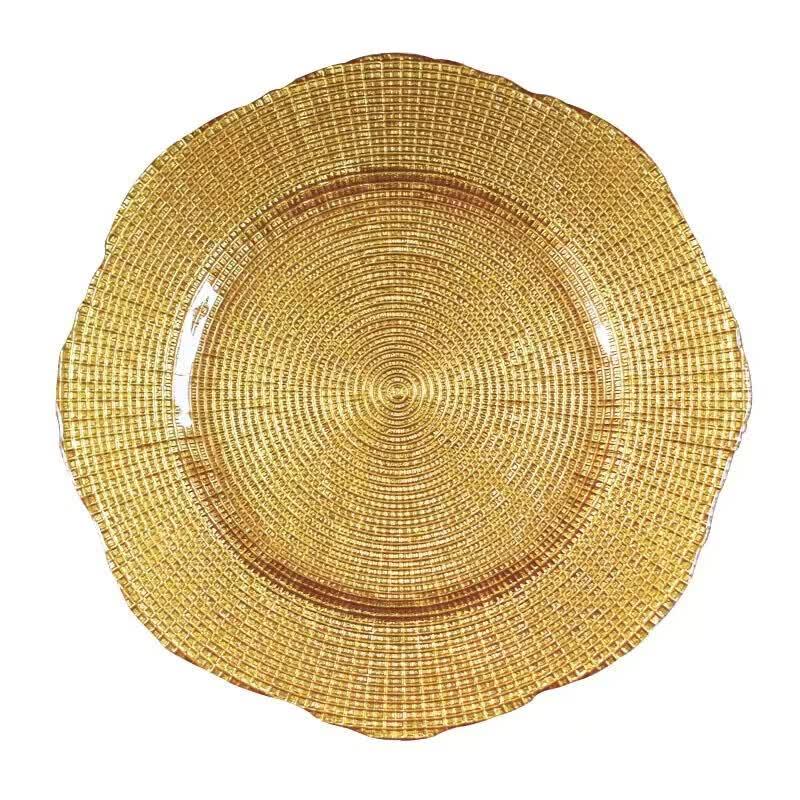 Drean Ribbed Colorful Glass Dinner Plate Series