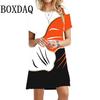 3D Digital Printing Dresses Women's Summer Short-sleeved O-neck Casual Loose Dress