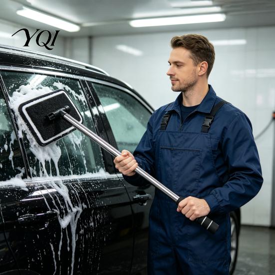 Fog Remover for Vehicle Car Window Cleaner, Extendable Windshield Brush with 180 Degree Rotating Head, Cleaner Microfiber Pad, Interior And