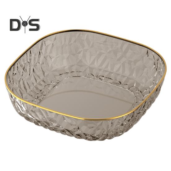 Фруктовая тарелка, полупрозрачная ромбовидная текстура, легкая, роскошная фруктовая тарелка большой вместимости, универсальный элегантный органайзер на столешницу кофейный