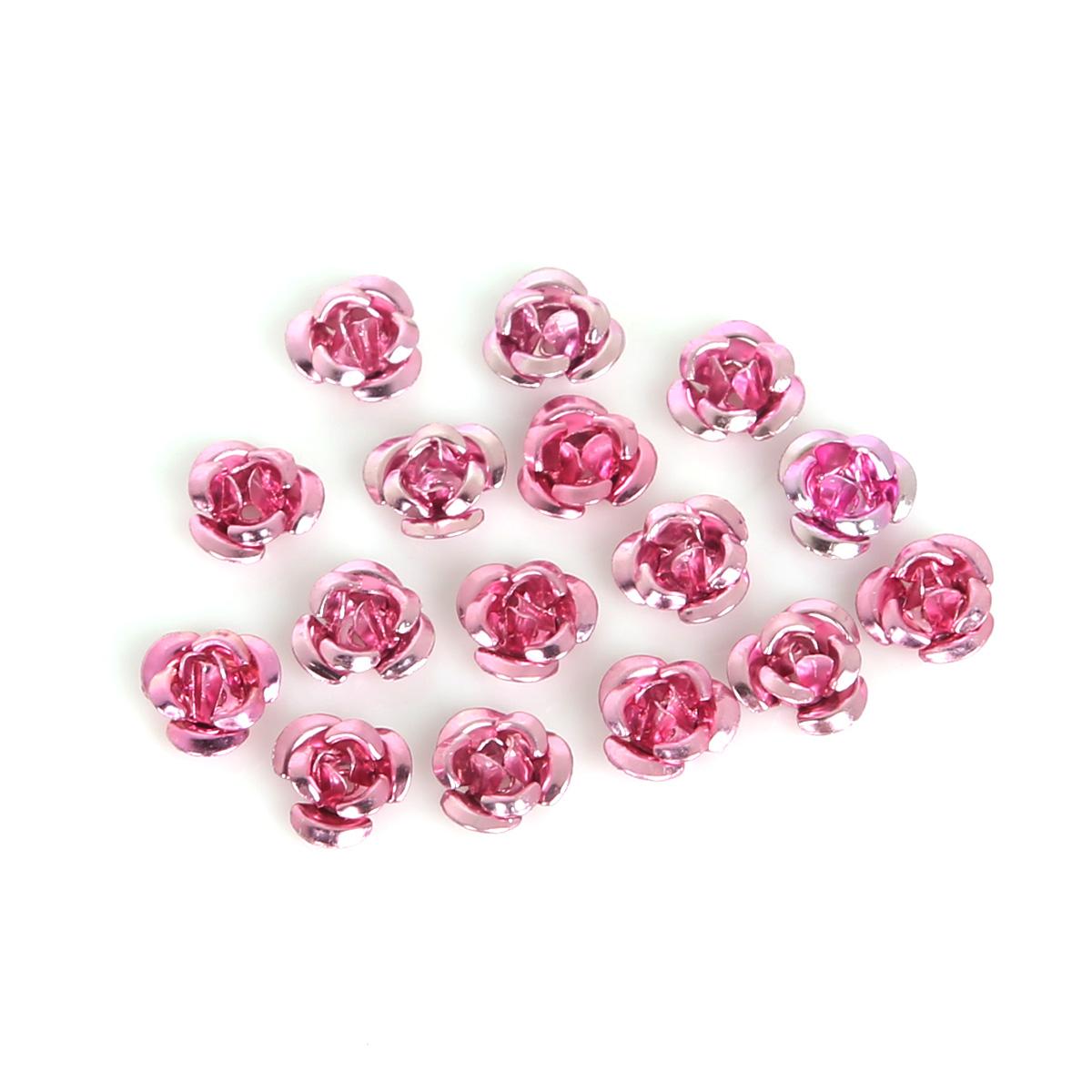 

100 шт., алюминиевые украшения в форме роз, производство, свадебная вечеринка, сделай сам, украшения, разноцветные бусины, украшение для дома 6mm розовый