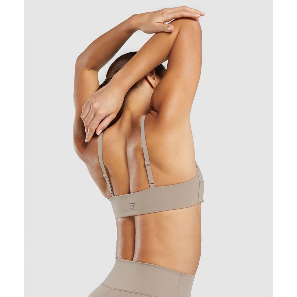 Gymshark Elevate Ruched Sports Bra Lifestyle Brown B3b3e Nc0s