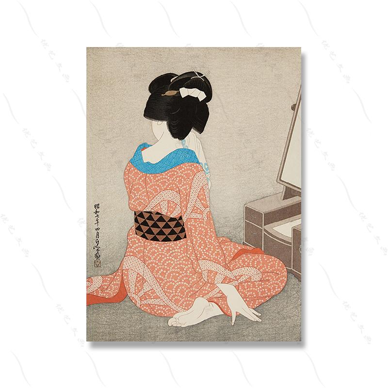 

Японская женская галерея искусства Укиёэ Плакат Кимоно Женщина Ретро Ванная комната Картина на холсте Печать Сексуальная комната гейши Домашний декор Винтаж 21x30cm No Framed