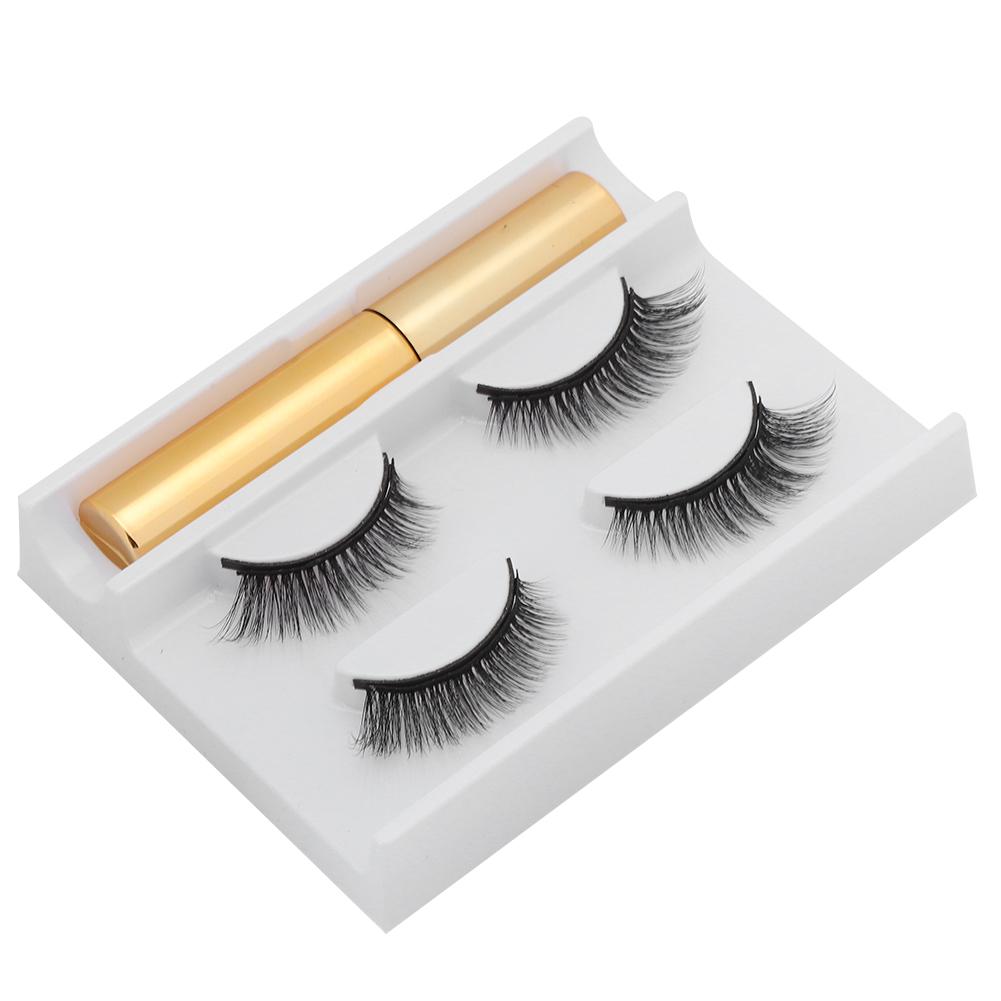 2 Pairs of 5 Magnet False Eyelash Set Magnetic Liquid Eyeliner Waterproof Lasting Eyelash
