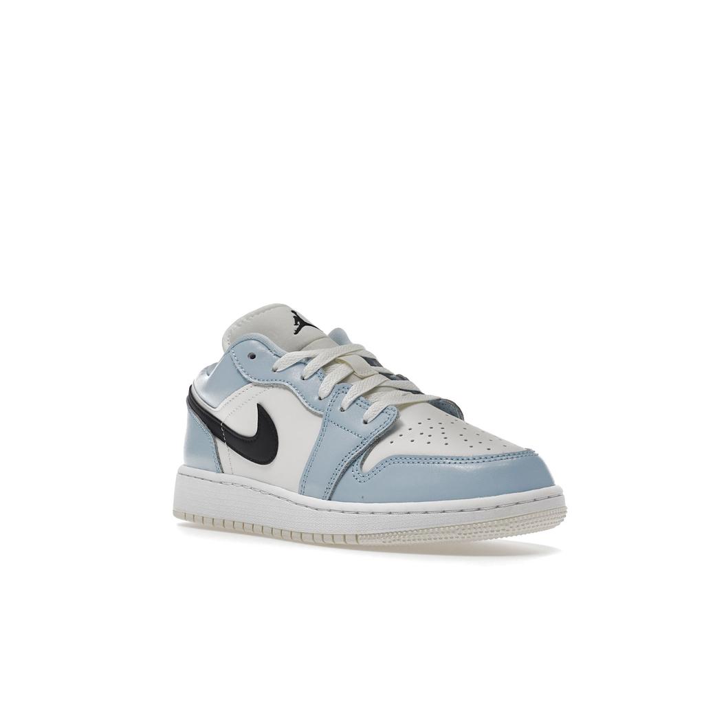 Air Jordan 1 Low GS Ice Blue Kids Sneakers Black Sail White 554723-401