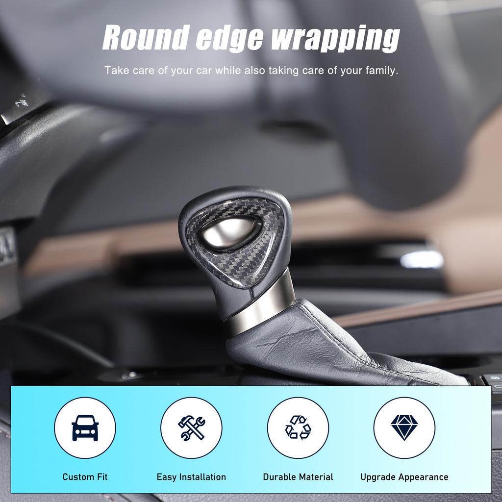 Real Carbon Fiber Gear Shift Knob Head Trim Cover For Lexus ES UX LX GX 18-24