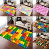 Bunter Baustein Teppich Kinder Spielmatte Wohnzimmer Teppiche Schlafzimmer Nachttisch Weicher Teppich Kinderzimmer Krabbelbodenmatte Flur Teppich