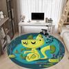 1pc Green Cat Office Round Area Rug, Under Office Chairs Bedroom Living Room Home Decor, Room Deco