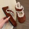 Fashion Flats Casual Women Warm Boots Winter New Suede Short Plush Shoes 2025 Trend Designer Shallow Walking Snow Boots Mujer Zapatos