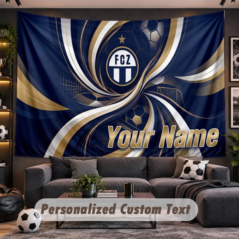 FC Zürich Personalized Tapestry Support Custom Name, Wall Art Home Decoration