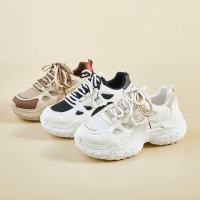 Casual Dad Shoes for Women Chunky Platform Sneakers Comfort Lace-Up Walking Shoes Non-Slip Tennis Sneakers Women's Breathable Athletic Running Shoes