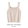 Lekasha Women's 100% Pure Cashmere Square Neck Sleeveless Camisole 