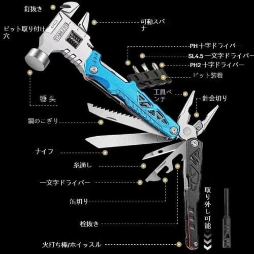 This Versatile Outdoor Wrench, Hammer, and Pliers Set Combines Multiple Functions. It's a Portable, All-in-one Combination Tool for Self-defense, and