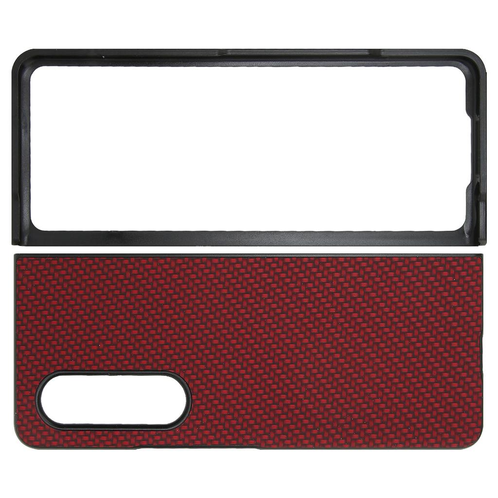 Handyhülle Faltbares Handy Schutzhülle Vollschutz für Galaxy Z Fold 3 Kohlefaser-Textur