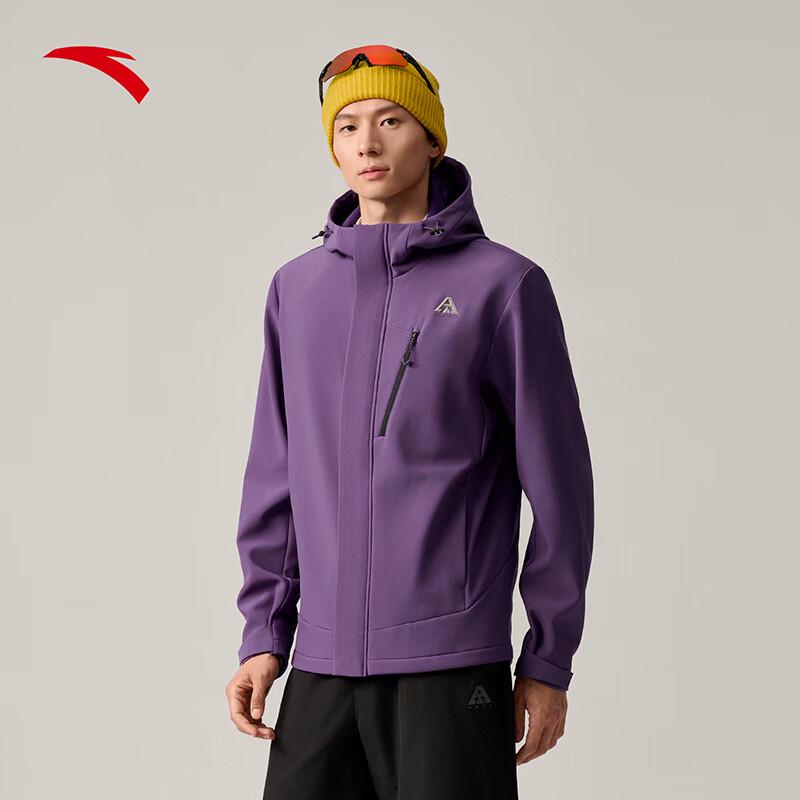 Anta Men s Hooded Fleece Lined Softshell Jacket L