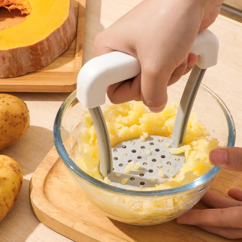 Manual Potato Masher Plastic Pressed Potato Smasher Portable Kitchen Tool for Babies Food, Fruit, Banana, Baking