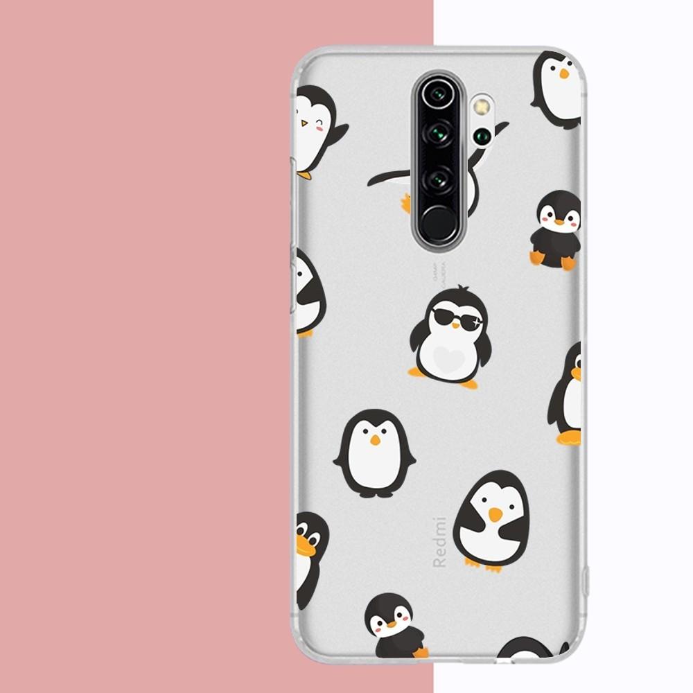Penguin Kawaii Cartoon Phone Case For Samsung S 20 21 22 23 for Redmi Note7 8 9 10 for Huawei P20 30 40 Clear Case