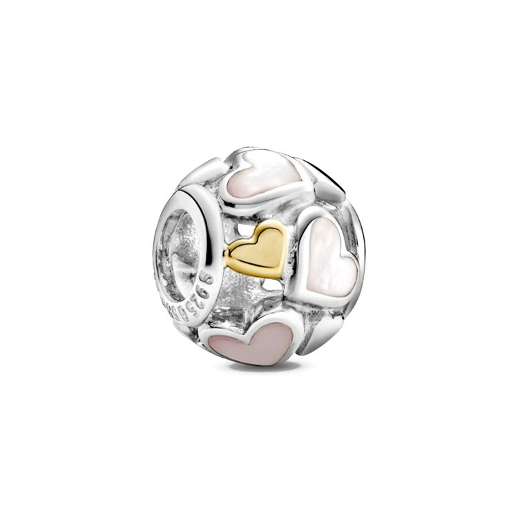 Pandora Glow In The Dark Heart Charm Exquisite Heart Bead Women Charm 791879MOP White,F