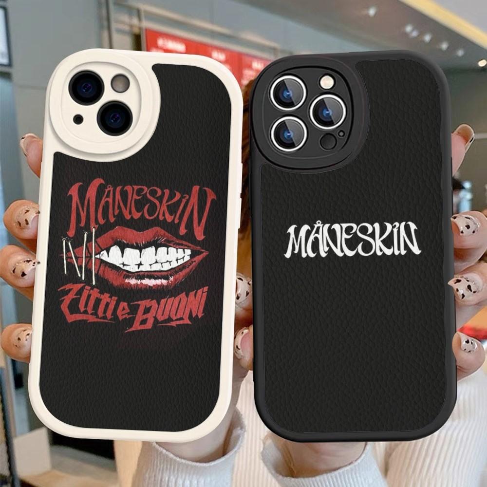 Maneskin Damiano David Phone Case Hard Leather For IPhone 16 15 14 13 12 Mini 11 14 Pro Max Xs X Xr 7 8 Plus Fundas