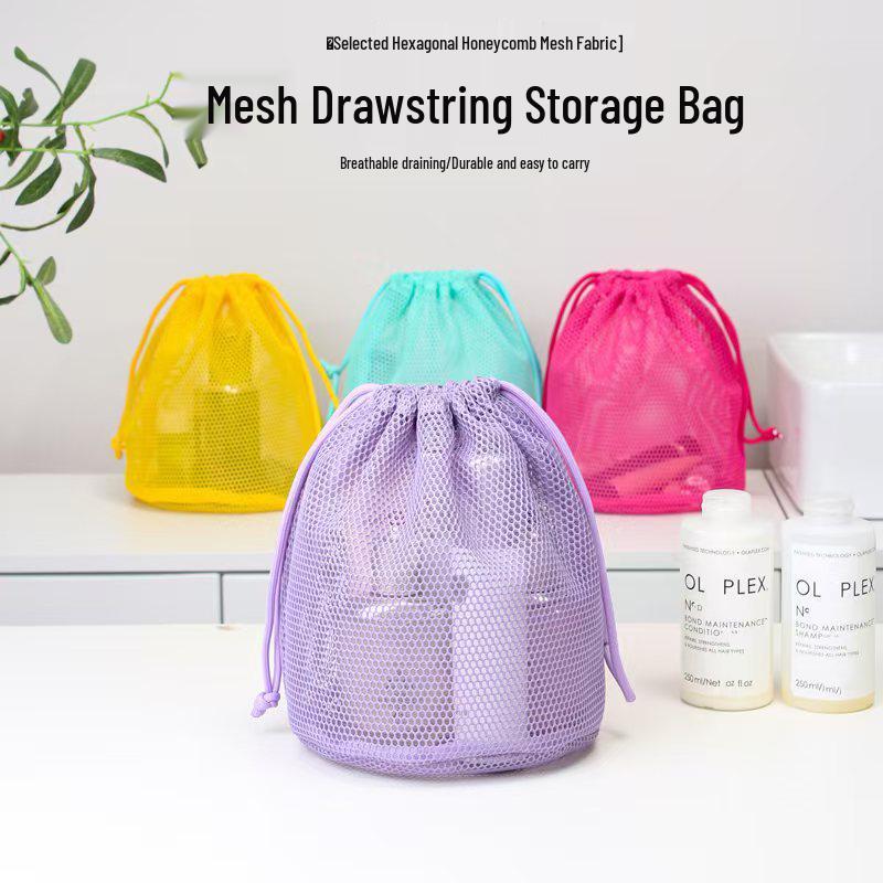 Portable Transparent Mesh Makeup Bag & Travel Toiletry Organizer