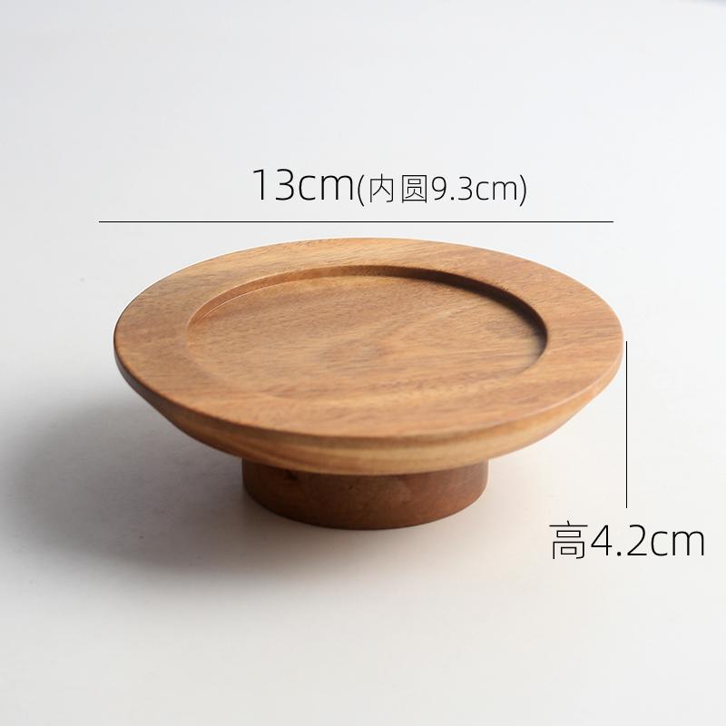 High Footed Dessert Plate Cake Stand Wooden Snack Plate Dim Sum Dish Fruit Bowl Dried Fruit Plates Candy Tray Bread Plates
