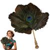 Danshandfans in Chinese Stijl Draagbare Cosplay Props Waaijer Struisvogelveer Waaijer Dames Dans Props