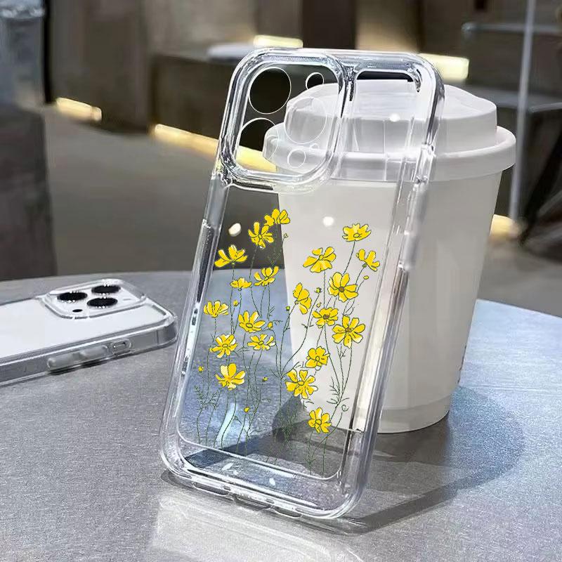 Lotus Flower Transparent Phone Case For iPhone 11 Case iPhone 13 14 12 15 16 Pro Max XR XS X 7 8 Plus SE 2020 Shockproof Cover