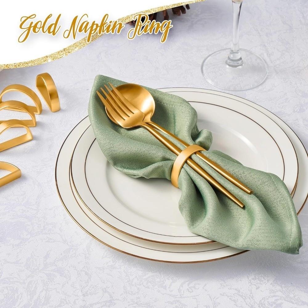 4pcs Zinc Zinc Zinc Alloy Napkin Holder D Shaped Tissue Ring Multifunctional Napkin Buckles  Table Settings