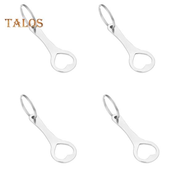 4Pcs Tie Lever Token Keychain Titanium Steel Cart Shopping Keyring Portable Coin Pendant Metal Lever Remover Key Holder