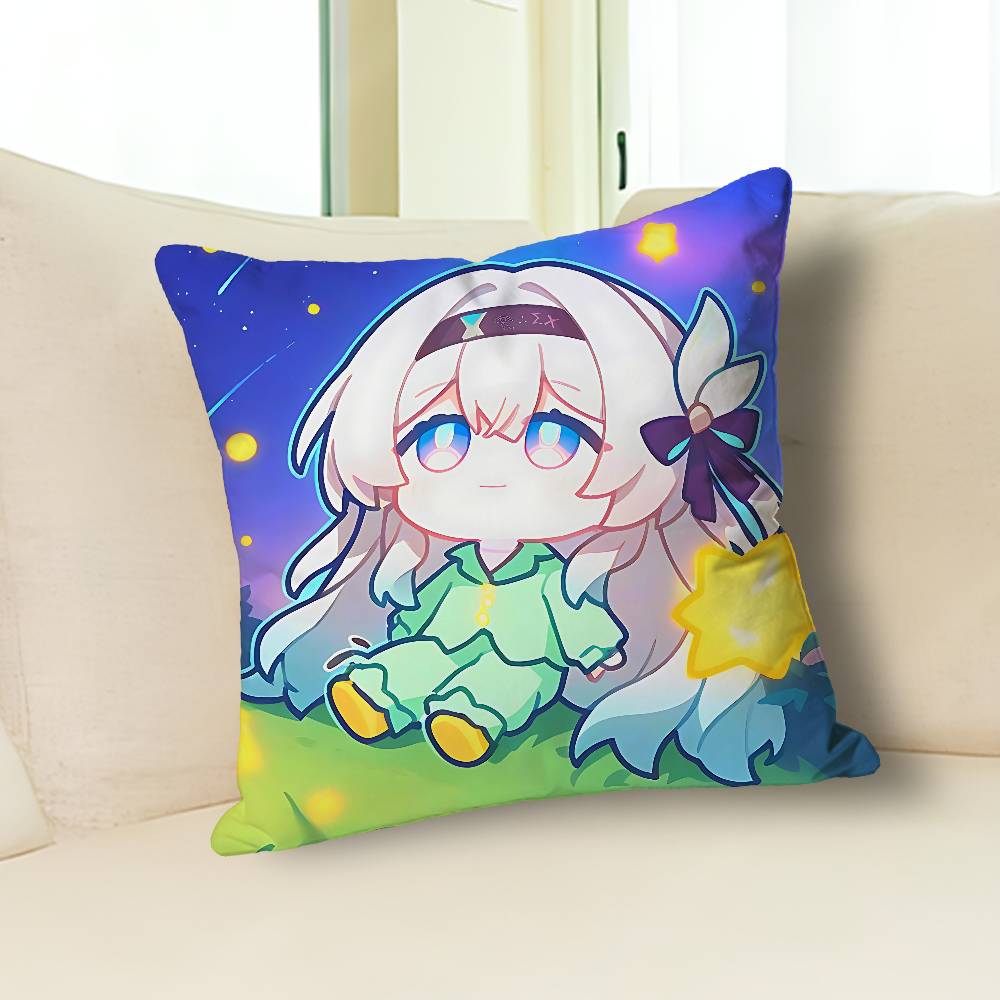 H-Honkai Star Rail Game Firefly Cushion Cover Suitable For Sofa Car Bedroom Office Cushions Decorative Pillow Case