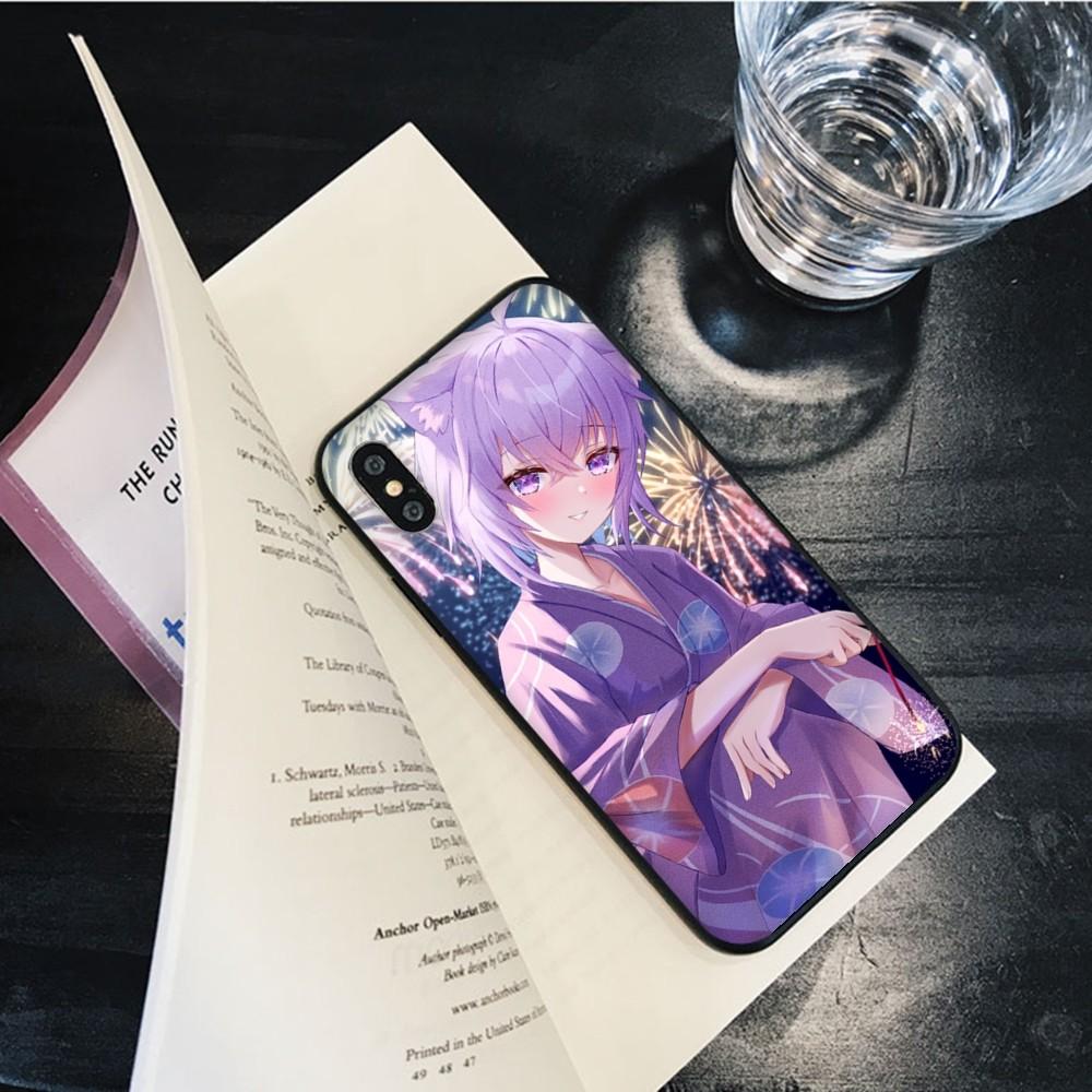 Kawaii Nekomata Okayu Phone Case for iPhone 15 8 7 6 6S Plus X SE 2020 XR XS 14 11 12 13 Mini Pro Max Mobile Case