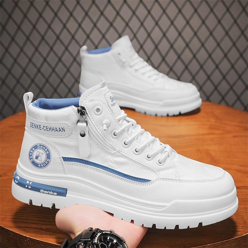 Осенние новые уличные водонепроницаемые кожаные ботинки на платформе, увеличивающие рост, износостойкие повседневные ботинки 39