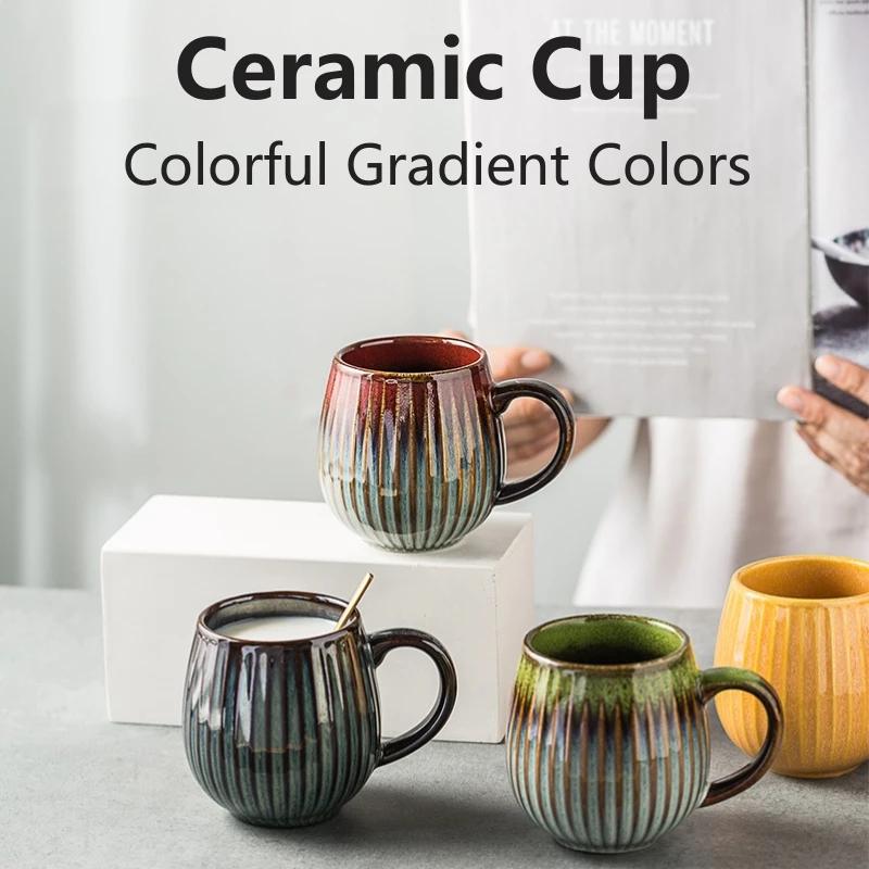 500ml Creative Personality Mug Breakfast Cereal Milk Cute Ceramic Cup Daily Household Large-capacity Retro Coffee Cup