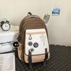 Contrasting Color Backpack Female Student Schoolbag Male College Wind Backpack Simple Casual Junior High School Student Backpack