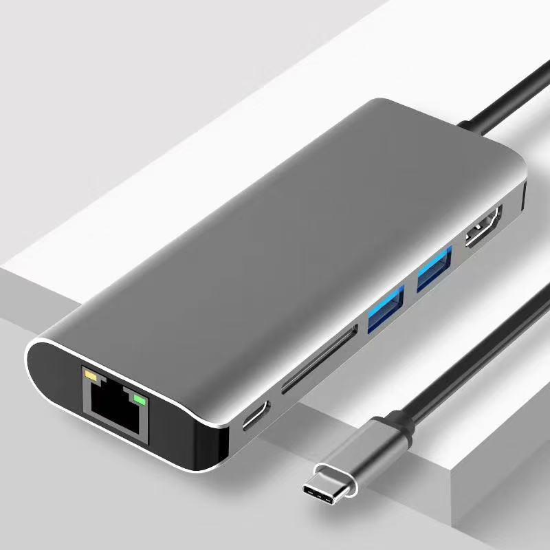 4K HDMI Type-C Docking Station: Gigabit Ethernet & Multi-Function USB Expansion for Tablets, Phones, Computers