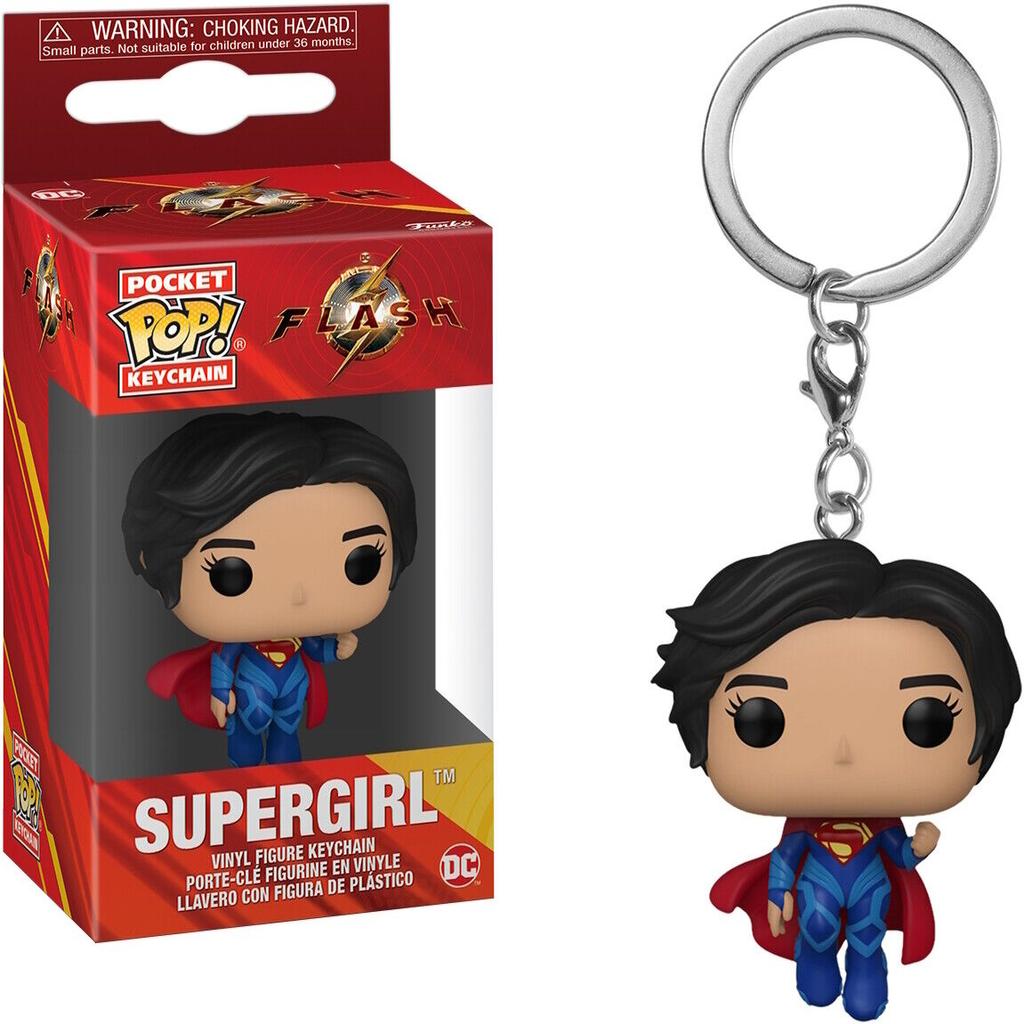 Superman Comics PVC Action Doll the Flash Movie Supergirl Keychain Vinyl Toy Pocket Pop Keychain Model Toy