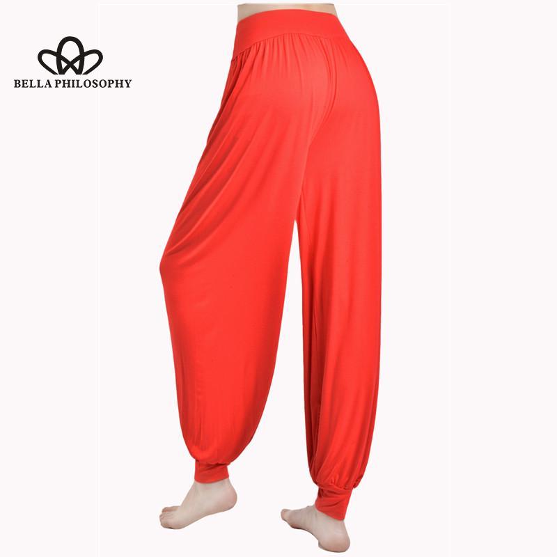 Women's Yoga Pant Elastic Lady Pants Loose Modal Cotton Soft Dance Harem Pants Sports