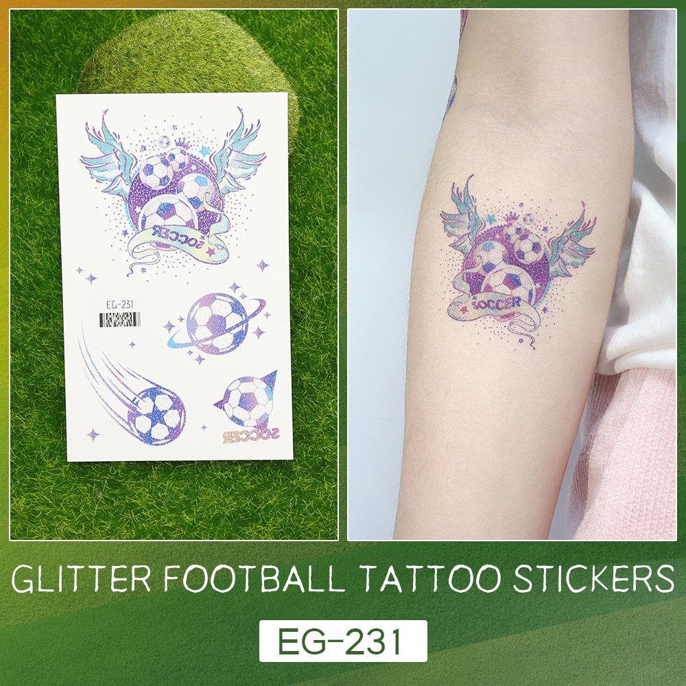 2026 World Cup Waterproof Glitter Football Face Tattoos