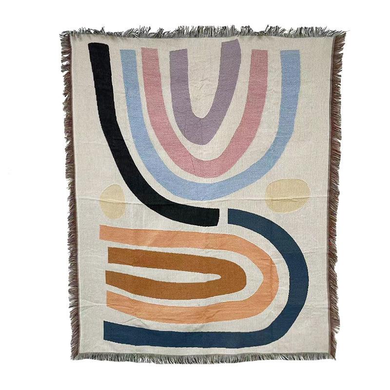 Picnic Blanket Outdoor Camping Blanket Sofa Blanket Multi Functional Line Blanket Wave Line Blanket