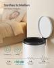 SONGMICS 30L Round Trash Can with 15 Trash Bags, Metal Pedal, Removable Plastic Bucket, Handle, Soft-Close Lid, Steel, Cloud White