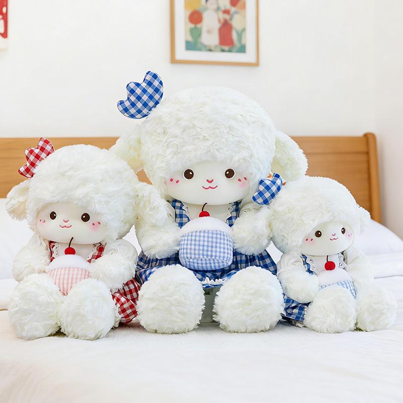 New Super Cute Birthday Cake Lamb Cloth Doll Children's Toy Doll