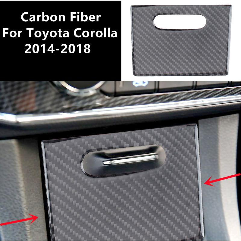 Carbon Fiber Car Interior Cup Holder Gearbox Panel Cover Trim Decal Stickers For Toyota Corolla 2014-18 Auto Inner