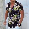 Nouvelle Impression Chemise Hawaïenne, Florale Multicolore Impression Numérique 1D Chemise Décontractée Ample à Manches Courtes