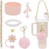 7-teiliges Tassenzubehör-Set für Stanley, einschließlich Tragegriff, Silikon-Tassenboden, Strohhalmabdeckung, Anhänger für 40oz & 30oz Becher