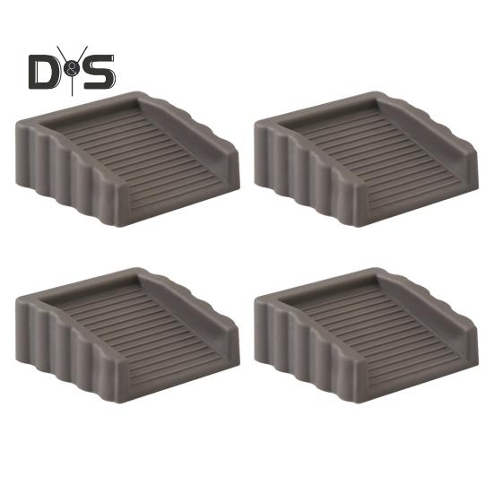 4Pcs Rubber Door Stopper Wedge Wall Protector Heavy Duty Anti-slip Windproof No Drilling Anti-collision Carpet Tile Concrete Wooden Floor Doorstop