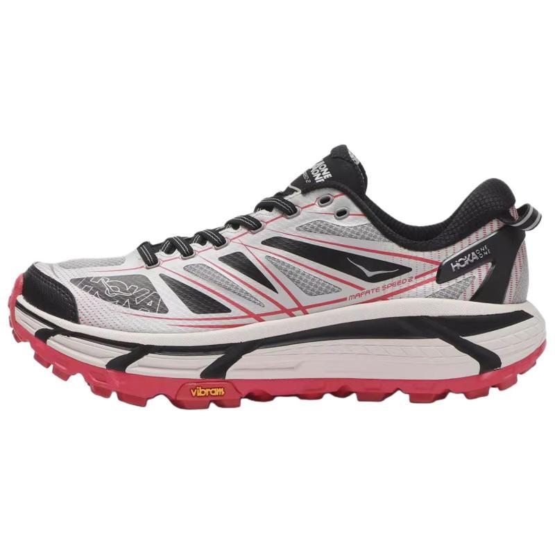 

HOKA ONE ONE Mafate Speed 2 Anti Slip Wear Resistant Low Top Running Shoes Unisex Gray Red Sneakers 1126851-GTCG 41⅓