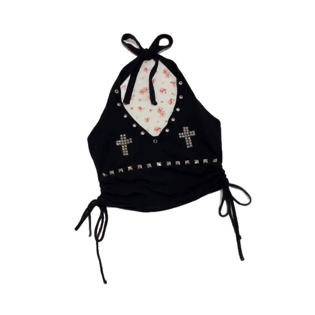 Women's Y2K Trend Halter Cross-Strap Sleeveless Backless Vest